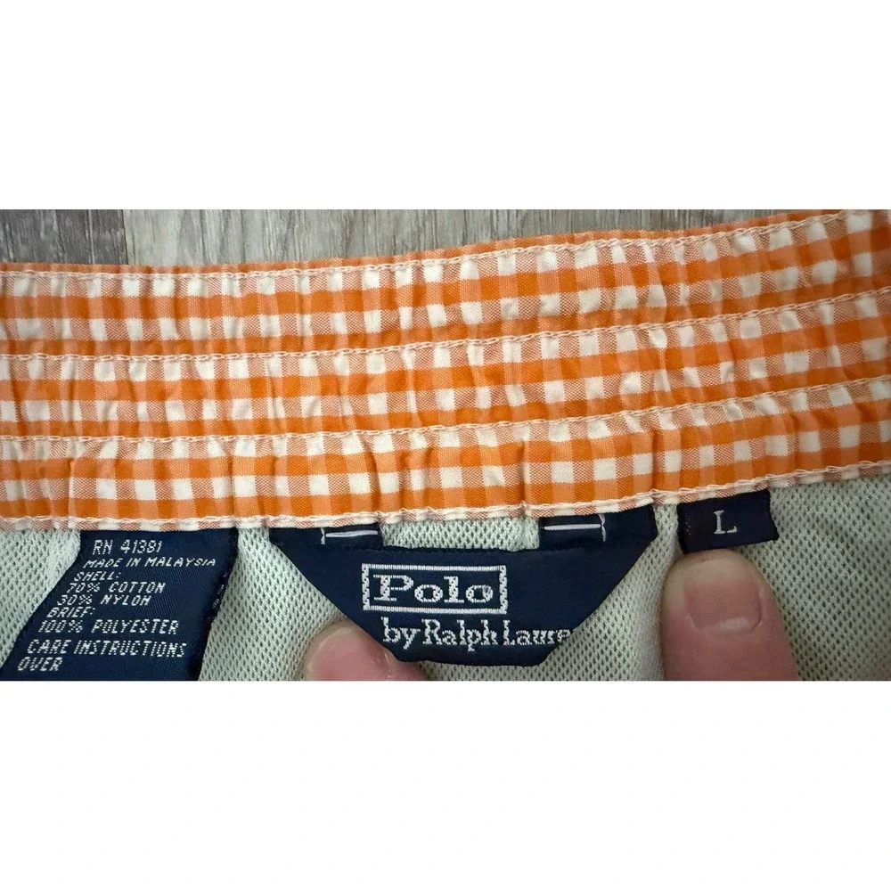 Polo Ralph Lauren Mens Lime Green Swim Trunks‎ Cargo Pocket Mesh Lined Large